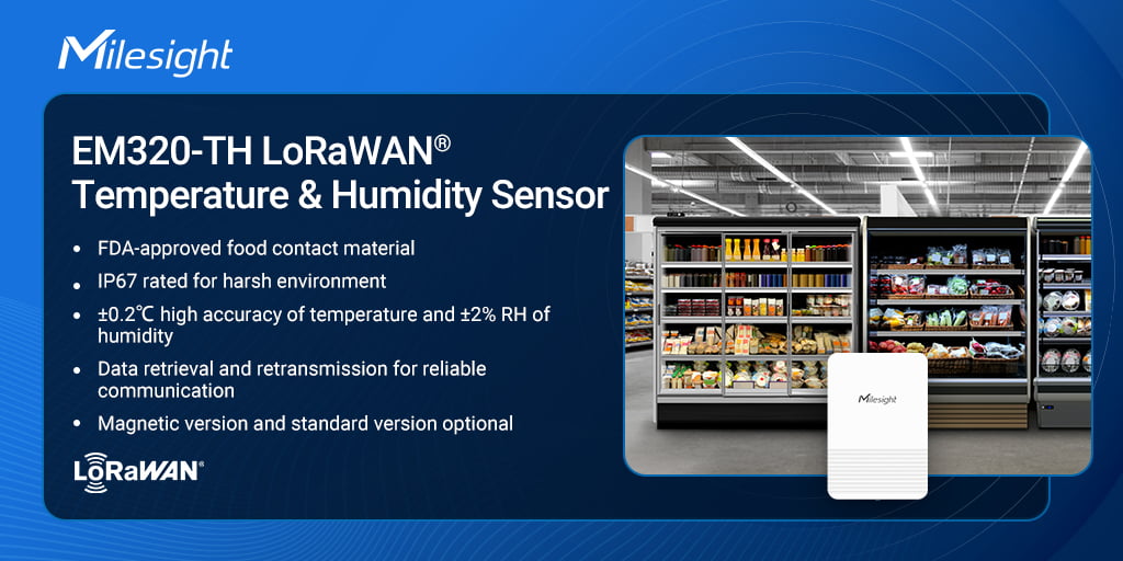 FDA Approved Temperature/Humidity Sensor Milesight EM320-TH